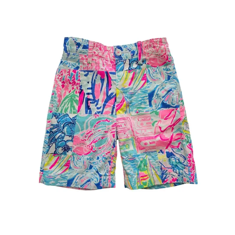 Lilly Pulitzer Boys Beaumont Short Pop Up Summer Remix Patch Size 2